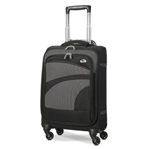 Aerolite Hafif 55 cm 4 Tekerlek Seyahat Üzerinde El Kabin Taşımak Bagaj Bavul Siyah Gri easyJet British Airways Ryanair ve Daha için Onaylı